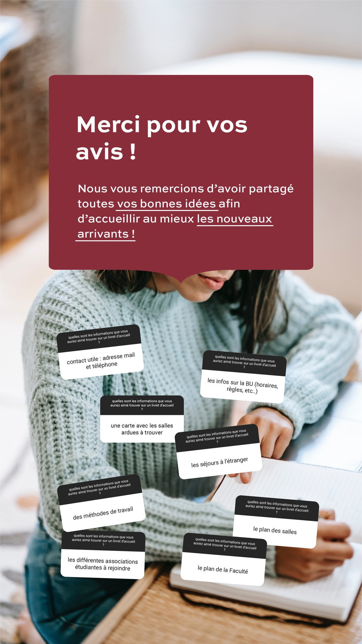 story avec sondage Instagram sur le compte de la faculté de droit de Tours